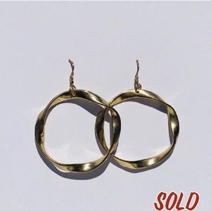 Gold Dangle Hoop Earrings